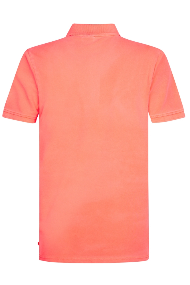 POLO MET RIBKRAAG M 1050 POL945 3099 FIERY CORAL
